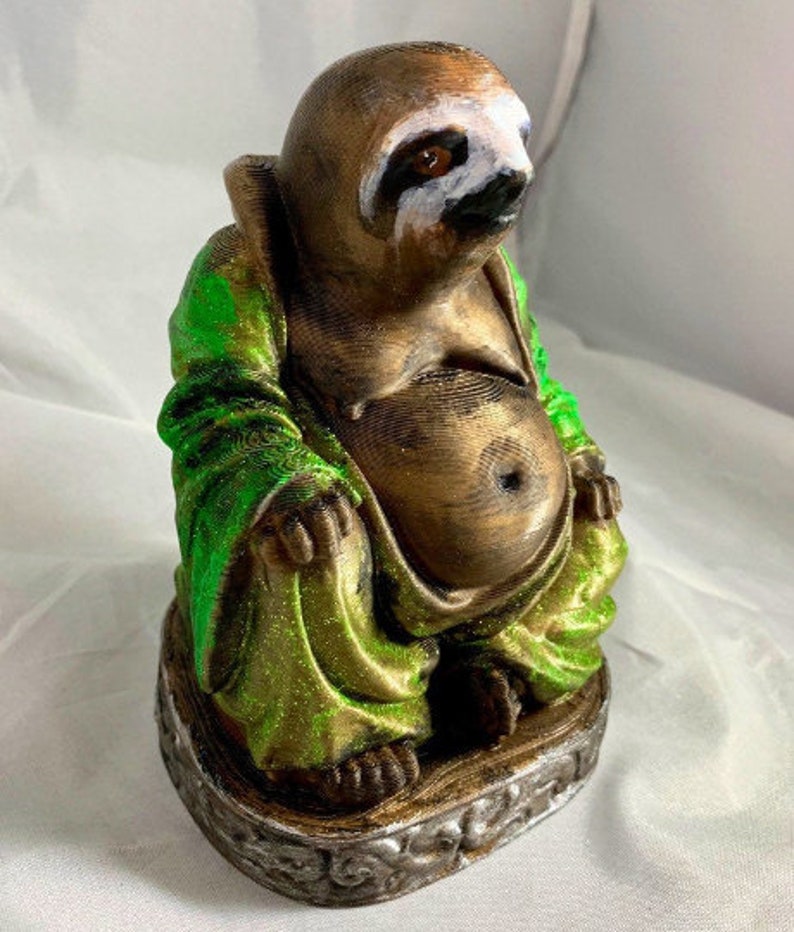 Lucky Sloth Buddha or Buddah 3dprinted Spirit Sloth or - Etsy