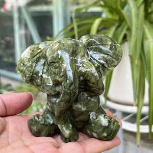 3.3“ Natural Green Jade Elephant,Quartz Crystal Elephant Sculpturel,Reiki Healing,Rock,Home Decoration,Mineral Specimen,Crystal Gifts 1PC