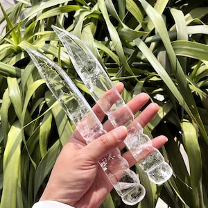 8.2‘’ Natural Hand Carved Clear Quartz Knife, Crystal Knife,Crystal Dagger,Crystal Sword,Reiki Healing,Home Decoration,Crystal Gifts 1PC