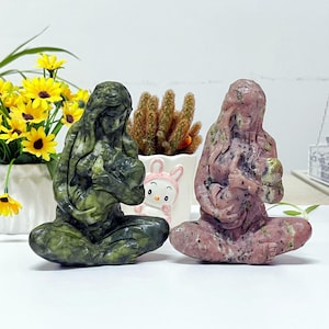 5.6&quot; Natural Unakite/Green Jade Mother Earth,Quartz Crystal Mother Earth,Crystal Energy,Reiki Healing,Home Decoration,Crystal Gifts 1PC