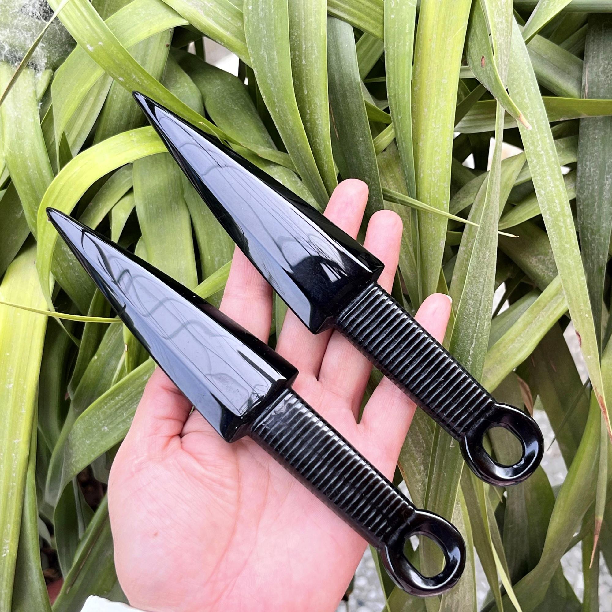 7‘’ Hand Carved Natural Obsidian Knife,Crystal Knife,Crystal Dagger,Crystal Sword,Reiki Healing,Home Decoration,Crystal Energy Gifts 1PC