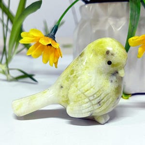 2.7“ Natural Green jade/Xiuyan Jade Bird,Quartz Crystal Bird,Sparrow,Crystal Animal,Crystal Energy,Reiki Healing,Home Decor,Crystal Gift 1PC
