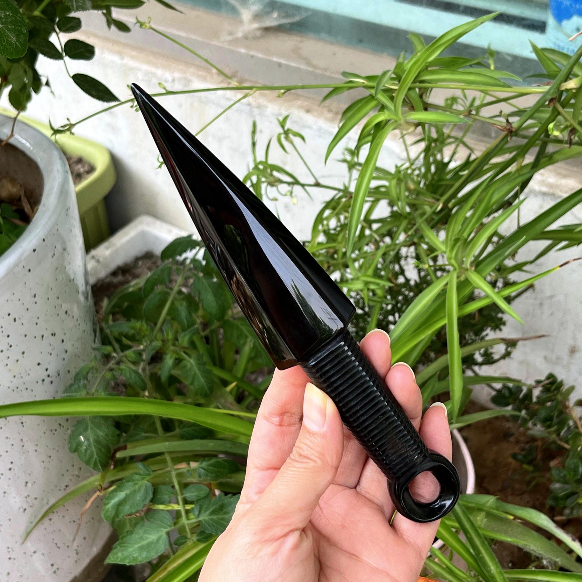 7‘’ Hand Carved Natural Obsidian Knife,Crystal Knife,Crystal Dagger,Crystal Sword,Reiki Healing,Home Decoration,Crystal Energy Gifts 1PC