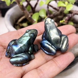 1,6 &quot;Natural Labradorite Frosch, Quarzkristall Frosch, Kristalltier, Reiki-Heilung, Rock, Dekoration, Mineralprobe, Kristallgeschenke 1PC