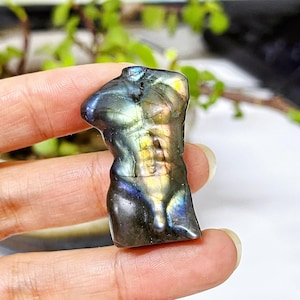 1.5&quot; Natural Labradorite Body Model,Crystal Body Sculpture,Gemstone Carved,Reiki Healing,Home Decoration,Crystal Energy,Crystal Gifts 1PC
