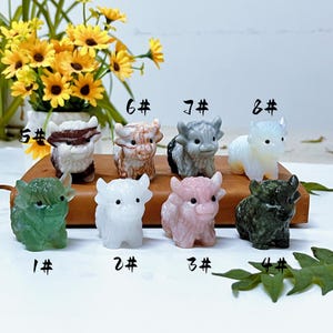2“ Natural Quartz Crystal Cow,Crystal Cow Sculpture,Crystal Animal,Reiki Healing,Mineral Specimen,Home Decoration,Crystal Energy Gifts 1PC