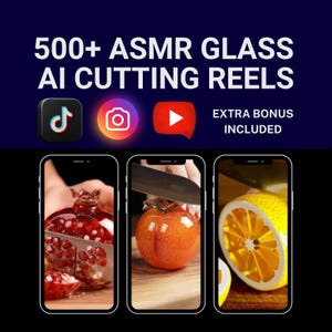 ASMR Glass Cutting AI Reels: Viral TikTok, Instagram, YouTube (PLR)