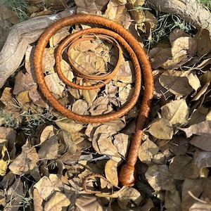 Handmade Tan Kangaroo Leather Stockwhip - Durable Whip in Various Lengths