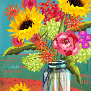 Stampa floreale boho vibrante