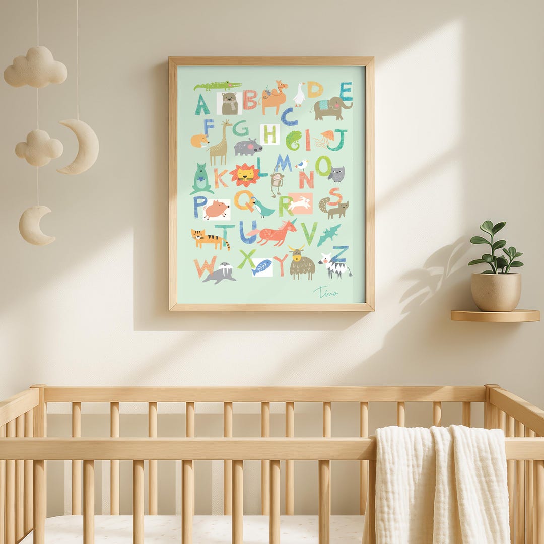 PERSONALIZED Jungle Animals Alphabet Nursery Print | ABC Nursery Wall ...