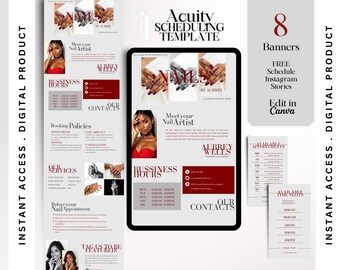 Nail Acuity Nails Scheduling Template Acuity Nail Tech Booking Site Nail Website Acuity Nail Tech Acuity Canva Nail Acuity Schedule Nail