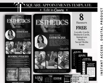 Plantilla de reserva de plaza de esteticista Plantilla de plaza de esteticista Sitio web de negocios de esteticista Publicación de Instagram de esteticista