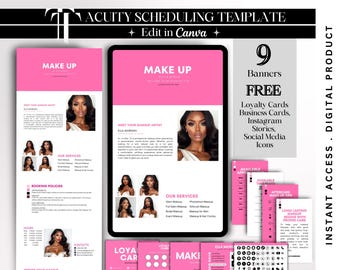Acuity Scheduling Template Makeup Artist Minimalist Makeup Booking Website DIY Banner Acuity Scheduling Site Makeup Artist Acuity Pink
