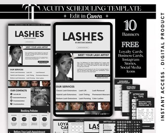 Minimalistic Acuity Scheduling Website Lash Tech Template Acuity Lashing Booking Site Acuity Lashes Canva Acuity Lash Stylist Site Acuity