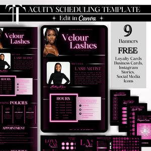 Lash Tech Acuity Booking Website Template Lash Tech Acuity Scheduling Template Canva Template DIY Banner Acuity Pink Acuity Template Lash