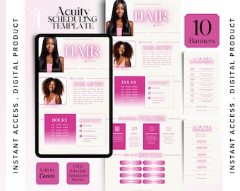 Hair Stylist Acuity Scheduling Template White Acuity Booking Site Hair Stylist Acuity Website Hair Stylist Branding Canva Template Banner