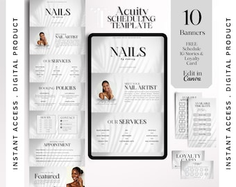Minimalist Acuity Scheduling Template Nail Booking Site Nail Tech Branding Nail Tech Website Template DIY Banner Canva Template Acuity Nail