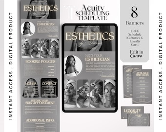 Acuity Template Esthetician Website Banner Esthetician Scheduling Acuity Sites Booking Page DIY Banner Canva Template Acuity Branding