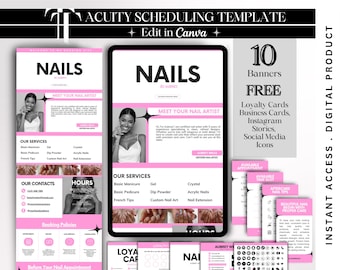 Nail Template Acuity Booking Nail Acuity Scheduling Website Nail Stylist Booking Nail Tech Site Acuity Canva Nail Scheduling Template Acuity
