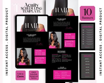 Minimalist Acuity Scheduling Template Hair Stylist Acuity Website Template Acuity Canva Template Black Acuity DIY Acuity Schedule Template