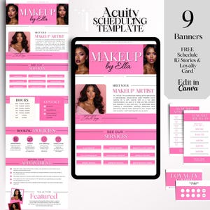 Pink Acuity Book Template Makeup Artist Canva Scheduling Acuity Template Makeup Acuity Website Template Beauty Buchungsseite MUA Acuity