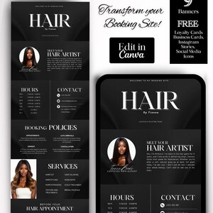 acuity scheduling template hair hair tech canva acuity template hairstylist booking website scheduling website salon schedule salon planner hair flyer hair website hair booking site hair instagram post hairstylist template braider wig install