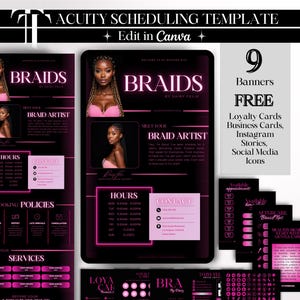 Braids Acuity Scheduling Template Pink Acuity Template Braiders Booking Template Braids Website Templates Booking Braids Acuity Website