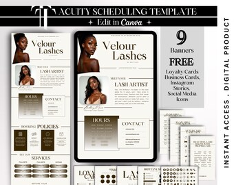 Minimalist Acuity Website Template Lash Tech Scheduling Template Lash Salon Acuity Booking Site Template DIY Banner Canva Template Acuity