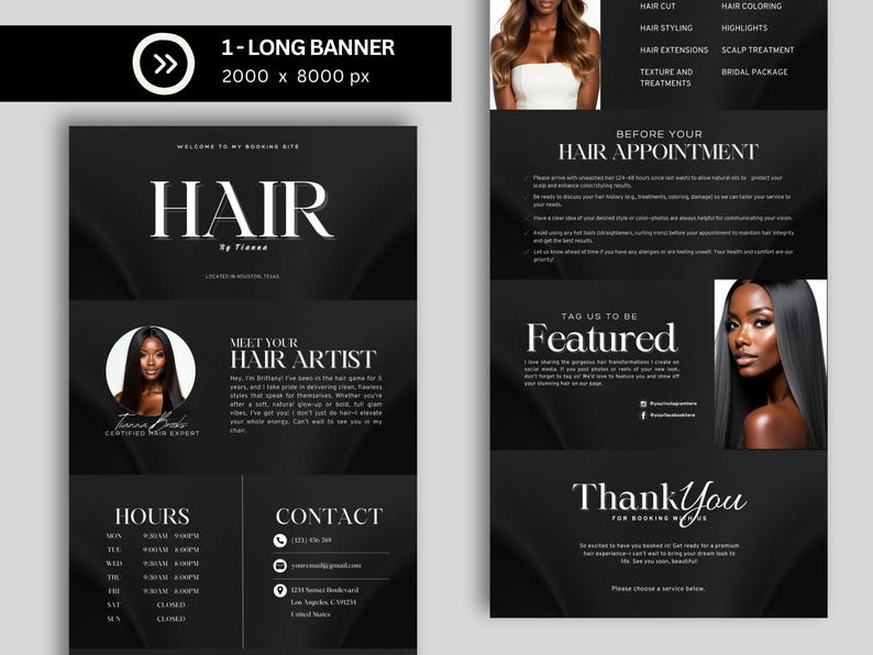 black acuity Scheduling Template Hair Tech Website Template Acuity Site Template Hair business card diy website banner booking site design web banners scheduling site booking template scheduling template booking site template squarespace template