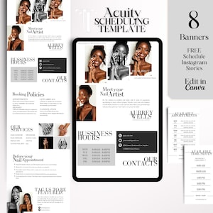 Minimalist Acuity Nail Booking Site White Acuity Scheduling Template Nail Tech Website Acuity Scheduling Site Nail Tech Canva Template Nail