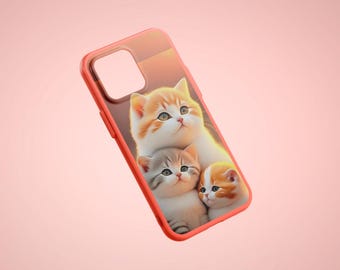 Cover per telefono con motivo floreale a forma di gatto, set da 6 (download digitale)