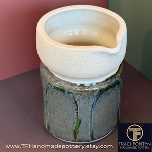 Earthy Elegance – Handmade 12oz Ceramic Carafe | Unique Pottery Pitcher | Modern Rustic Pourer