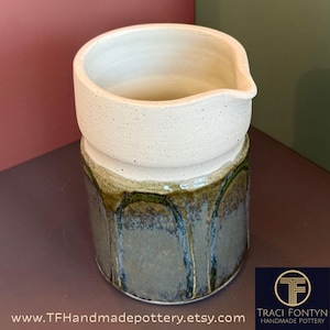 Earthy Elegance – Handmade 12oz Ceramic Carafe | Unique Pottery Pitcher | Modern Rustic Pourer