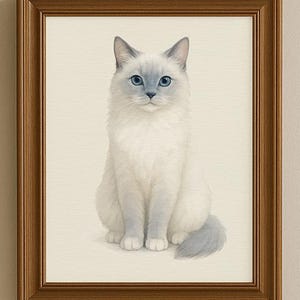 Blue Point Ragdoll Cat Art Print – Premium matte poster – kattenportret in aquarelstijl | Leuke kattenposter voor kattenliefhebbers | Purrfect-afdrukken