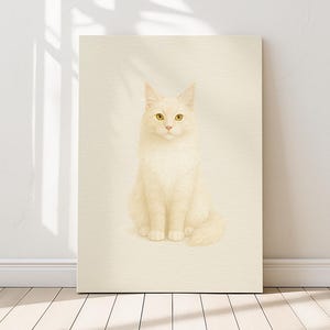 Decorazione murale con gatto Maine Coon color crema – Poster di un gatto a pelo lungo e delicato in toni neutri / Stampe perfette