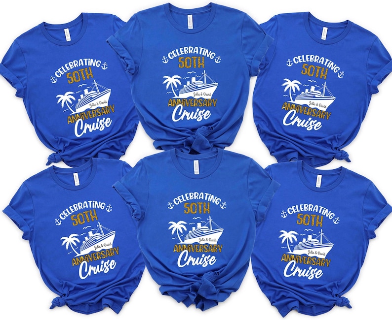 Personalized 50th Anniversary Cruise Shirts, Matching Couple Tee, Custom Anniversary Crew Shirt bild 10