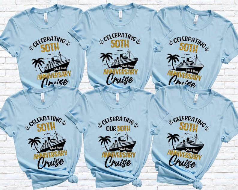 Personalized 50th Anniversary Cruise Shirts, Matching Couple Tee, Custom Anniversary Crew Shirt bild 11