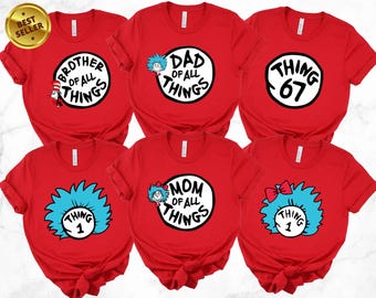 Custom Thing Family Matching Shirts: Thing Birthday Party T-Shirt