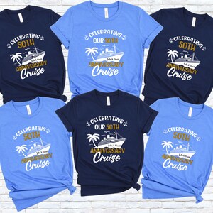 Personalized 50th Anniversary Cruise Shirts, Matching Couple Tee, Custom Anniversary Crew Shirt bild 4