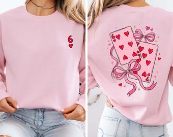 Valentine's Day Pink 67 Meme Shirt, Six Seven Trend Tee, Funny Viral Number Sweatshirt, Six Seven  Couple Shirt