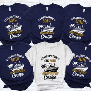 Personalized 50th Anniversary Cruise Shirts, Matching Couple Tee, Custom Anniversary Crew Shirt bild 9