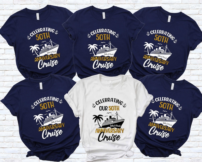 Personalized 50th Anniversary Cruise Shirts, Matching Couple Tee, Custom Anniversary Crew Shirt bild 9