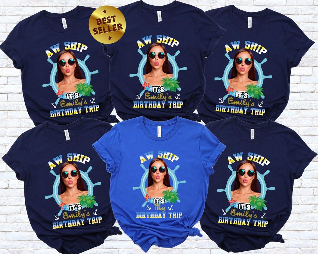 Custom Birthday Cruise Shirt: Personalized Photo Trip, Nautical Tee