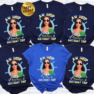 Custom Birthday Cruise Shirt: Personalized Photo Trip, Nautical Tee image 1