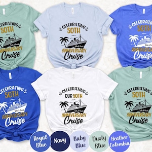 Personalized 50th Anniversary Cruise Shirts, Matching Couple Tee, Custom Anniversary Crew Shirt bild 1