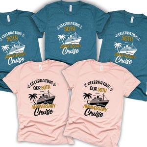 Personalized 50th Anniversary Cruise Shirts, Matching Couple Tee, Custom Anniversary Crew Shirt bild 5