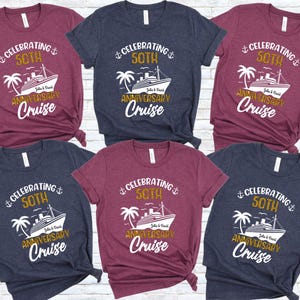 Personalized 50th Anniversary Cruise Shirts, Matching Couple Tee, Custom Anniversary Crew Shirt bild 7