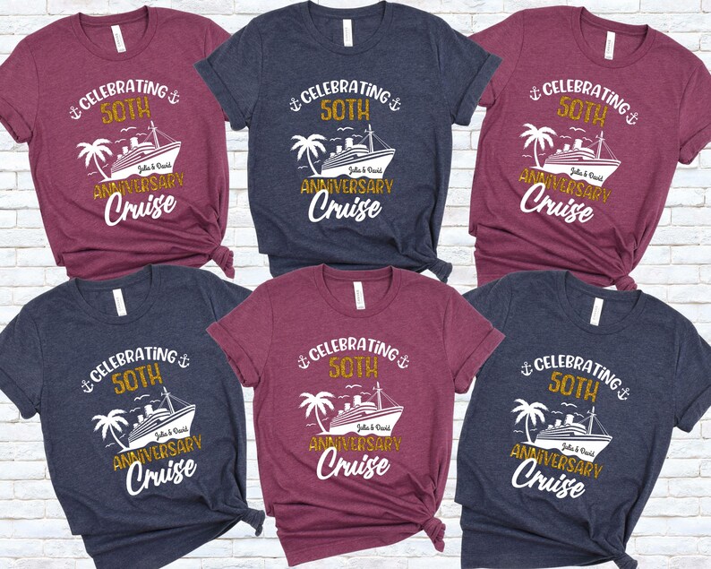 Personalized 50th Anniversary Cruise Shirts, Matching Couple Tee, Custom Anniversary Crew Shirt bild 7