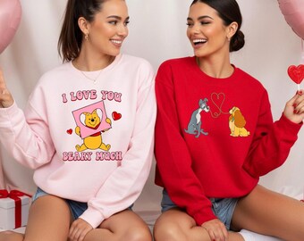 Custom Lover Mickey and Minnie Sweatshirt, Valentine Gift Hoodie, Disney Couple Disney Matching Shirts, Disney Lover Valentines Day Shirt