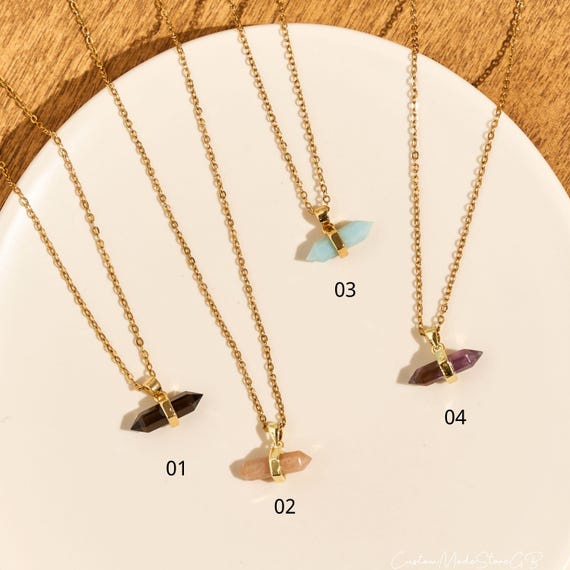 Handmade Crystal Necklace, Gemstone Pendant Necklace Healing